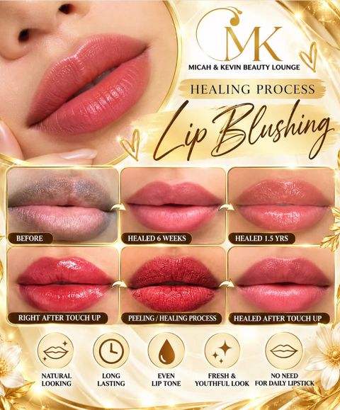Facebook post: Lip blushing healing process